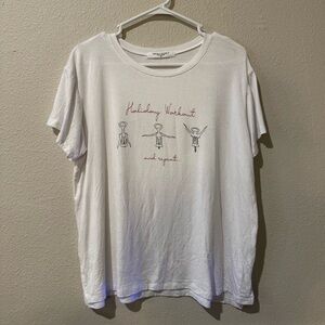 Project Social T Classic White Holiday Wine Tee